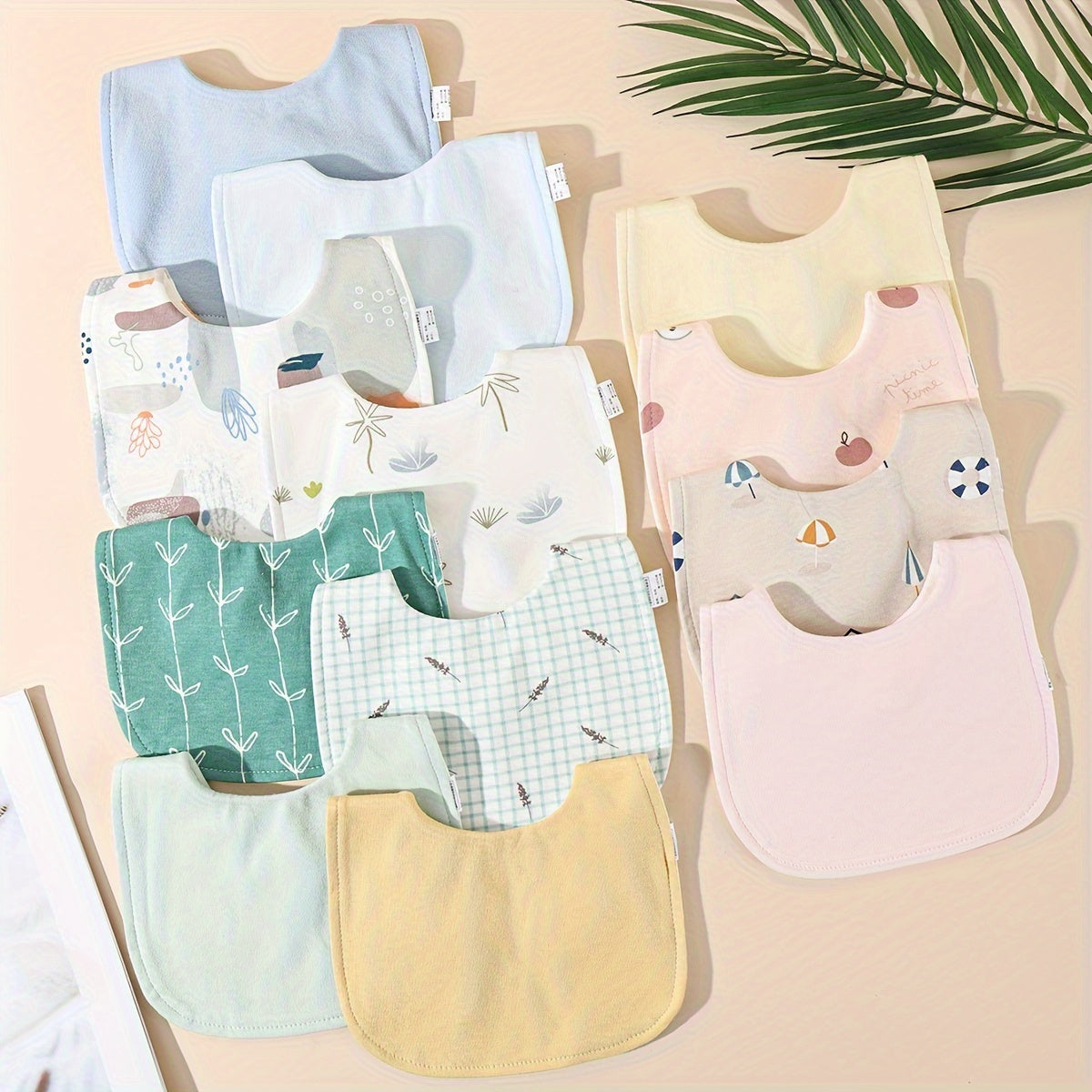 Set of 3 Waterproof Kids Feeding Bibs U-Shaped Durable Boys Girls Snap Closure