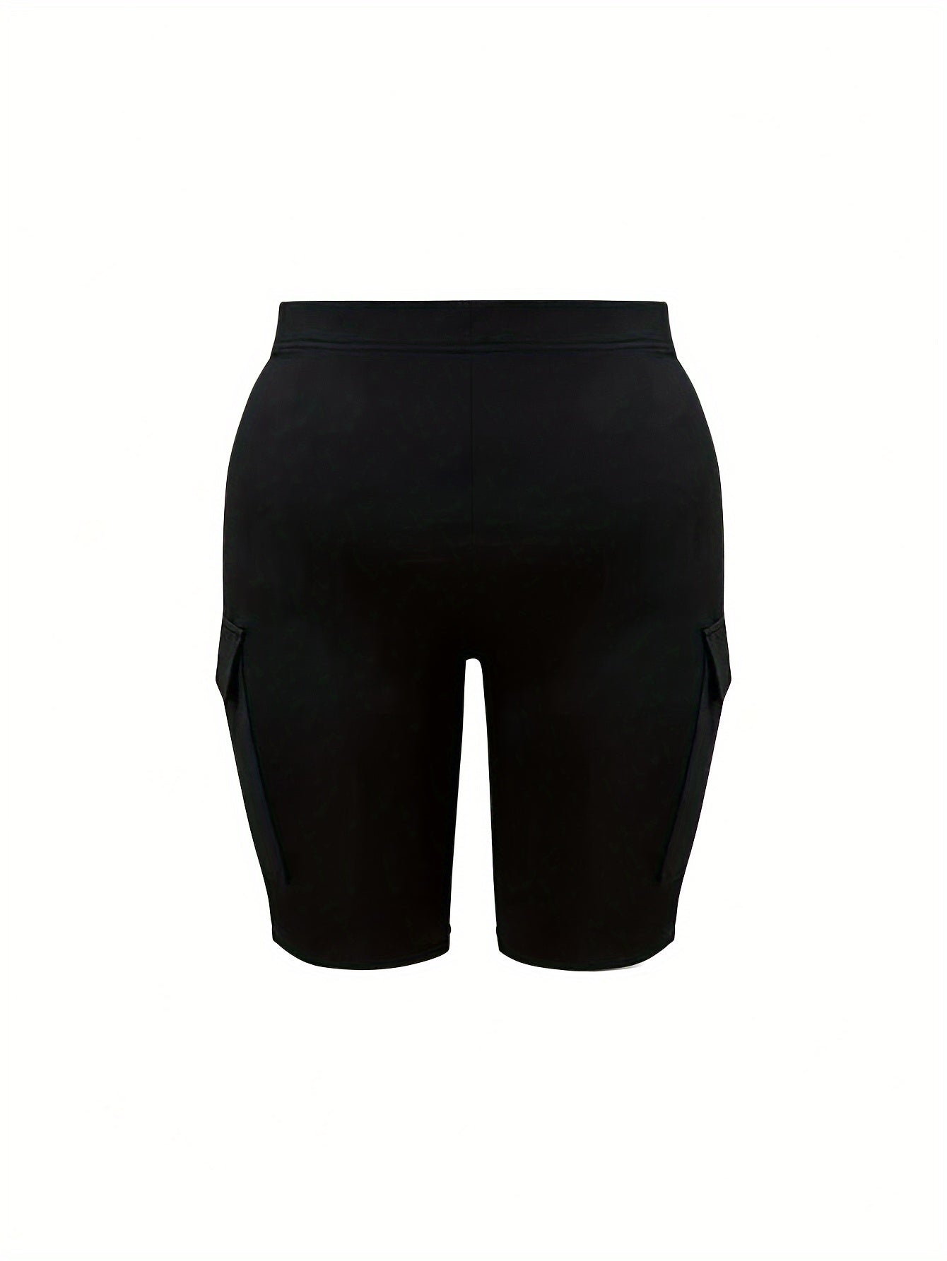 Plus o'lcham ayollar uchun to'liq rangli yuqori belli yengil qopqog'i bo'lgan shortlar bahor yoz