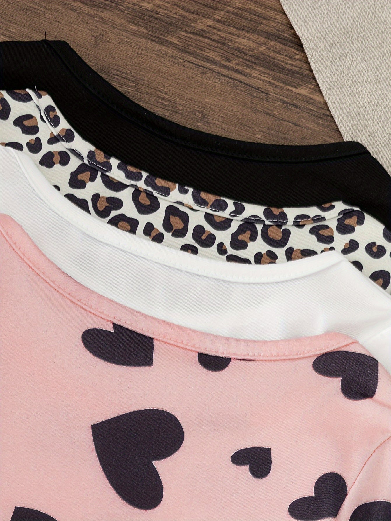 Girls' Long Sleeve Knit Tops 4-Piece Set Spring Fall Floral Solid Colors Skinny Fit