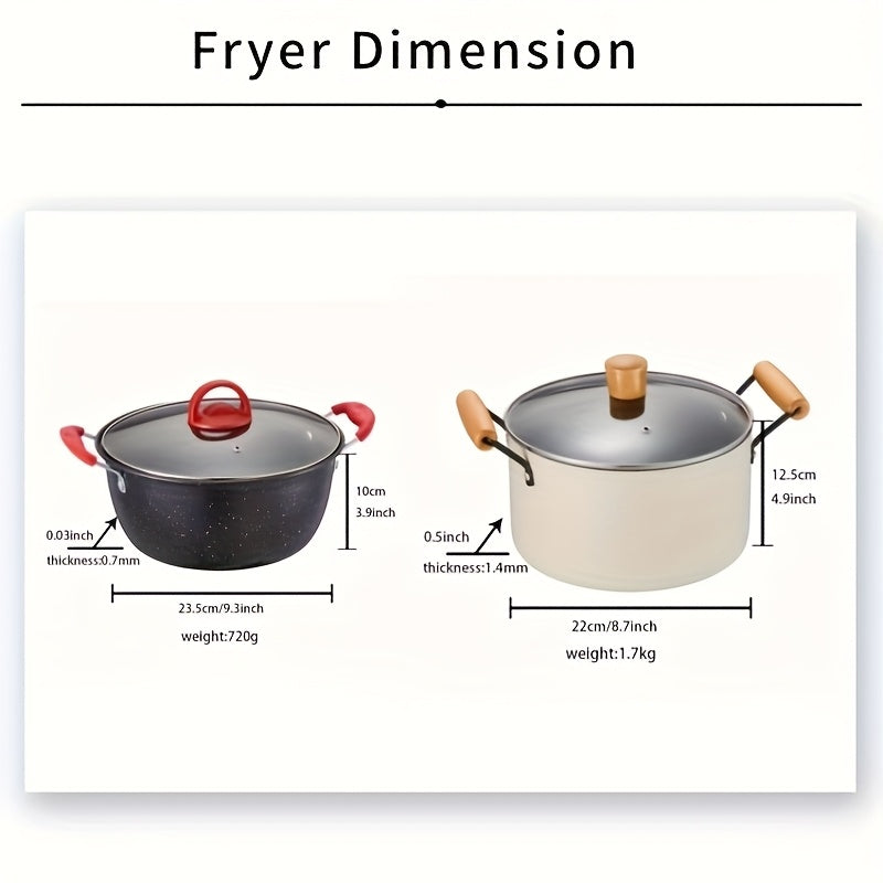Juego de utensilios de cocina de hierro fundido de 3 piezas, sartén antiadherente, olla para sopa, resistente a la oxidación