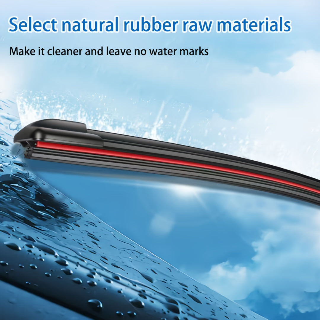 6-Layer Rubber Car Wiper Blade Universal Fit Hook Type 35.56cm-71.12cm Durable Silent