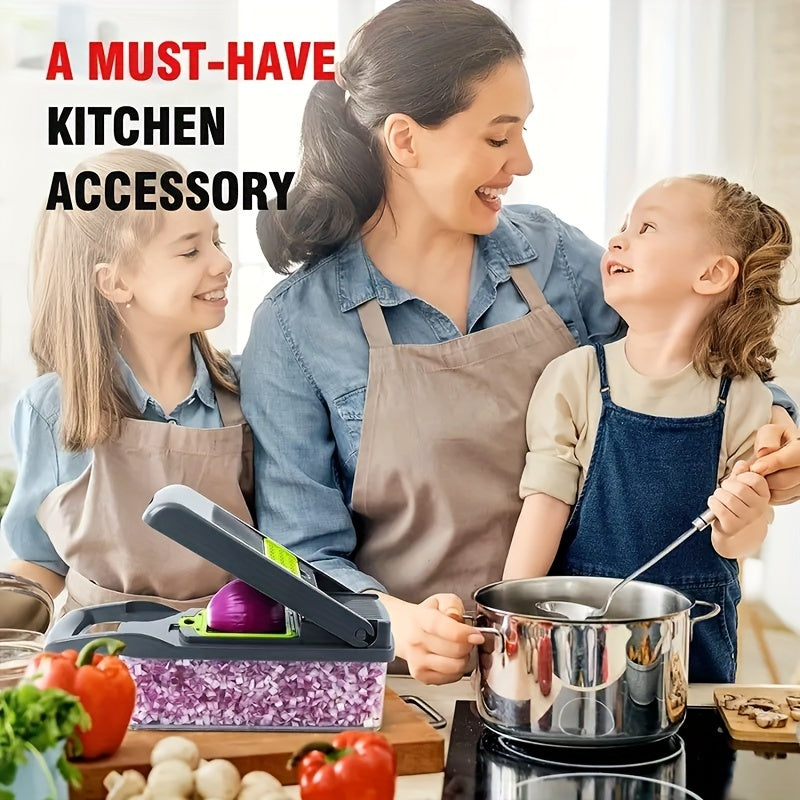 Kitchen Slicer Set 14/16 Pieces Manual Vegetable Cutter Dicer Shredder Plastic