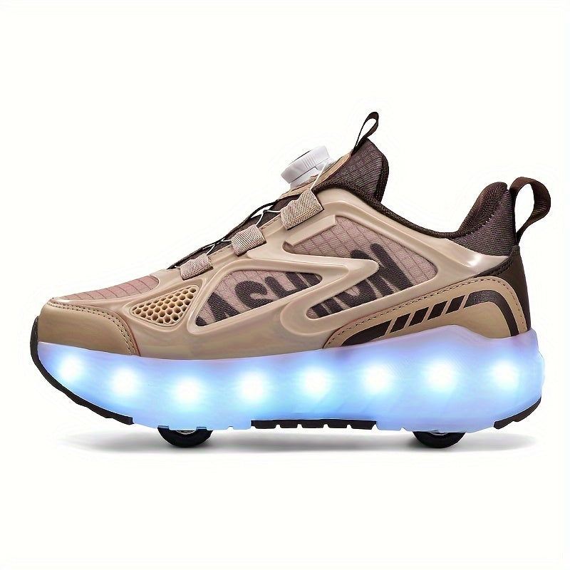 Kids LED Light-Up Sneakers for Boys and Girls Adjustable Brightness Breathable Fabric All-Season Casual Shoes
