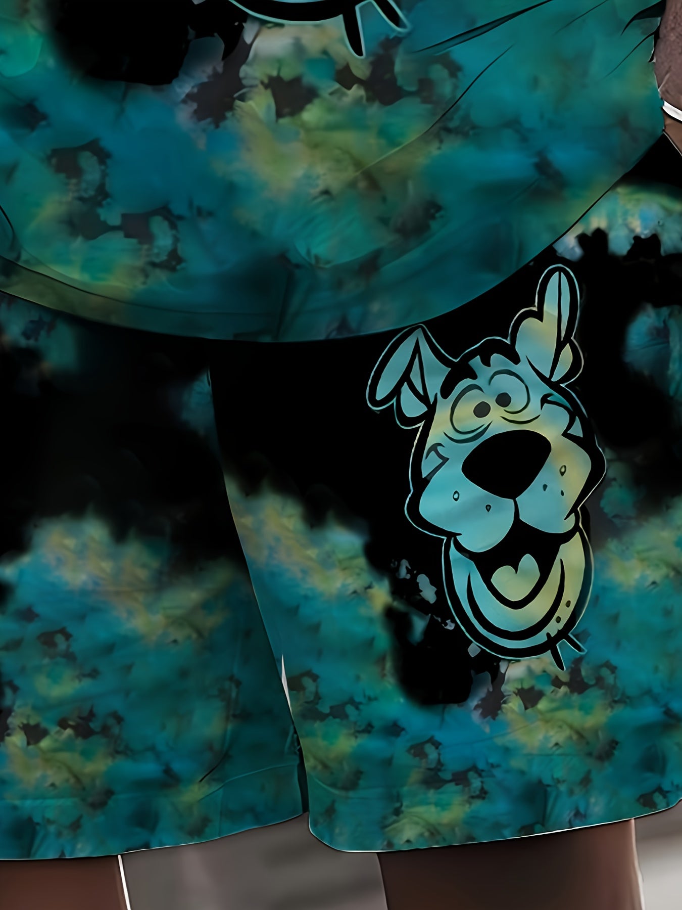 Men's Anime Print T-Shirt and Shorts Set Casual Street Style Plus Size