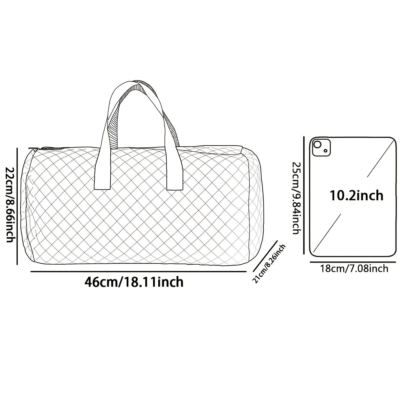 Cartoon Cat Print Duffel Bag with Shoe Compartment for Gym Travel