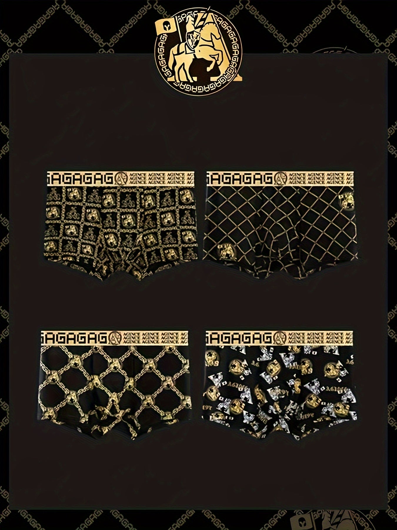 4 dona erkaklar uchun boxer shortlari, yuqori cho'ziluvchan polyester mato bilan, havo o'tkazuvchi va teriga do'st, tasodifiy qisqa uslubda chiziqli naqsh bilan.