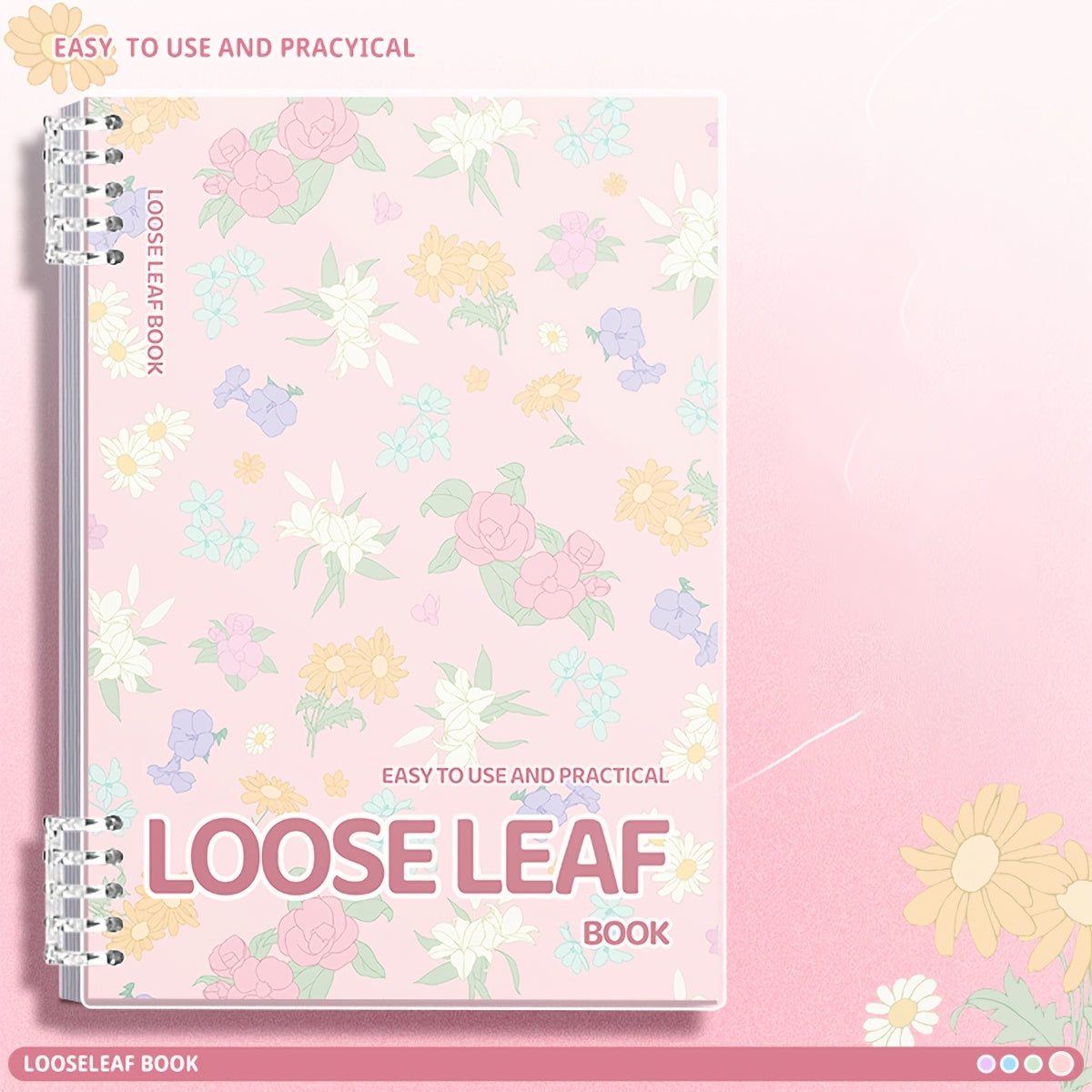 60 sahifali kundalik o'qish va ofis jihozlari uchun Vintage Floral A5/B5 jurnal.