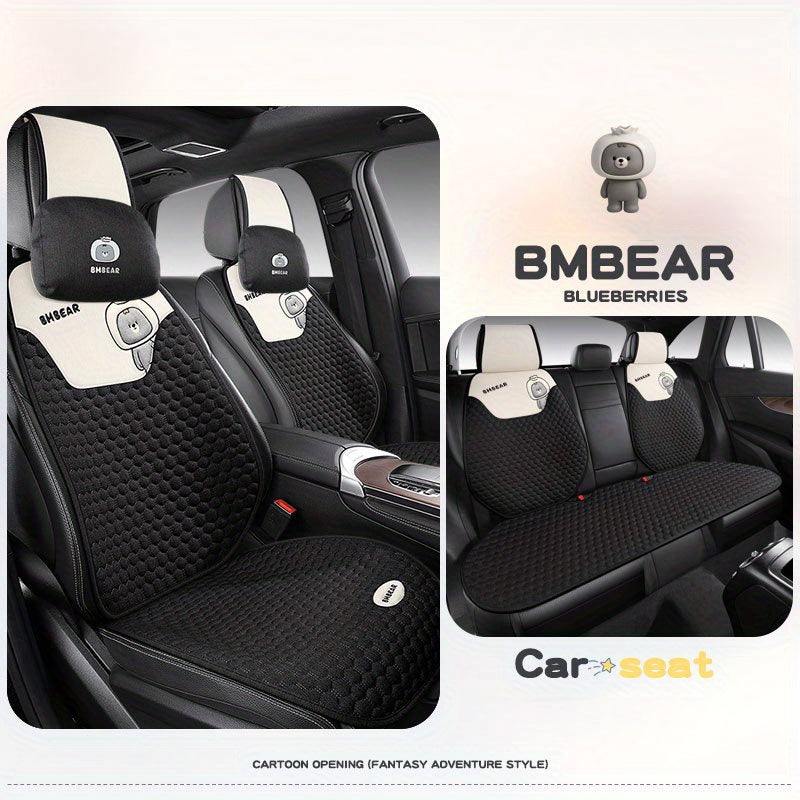 Universal 5-Seat Car Seat Covers Breathable Polyester All-Season Diamond Array