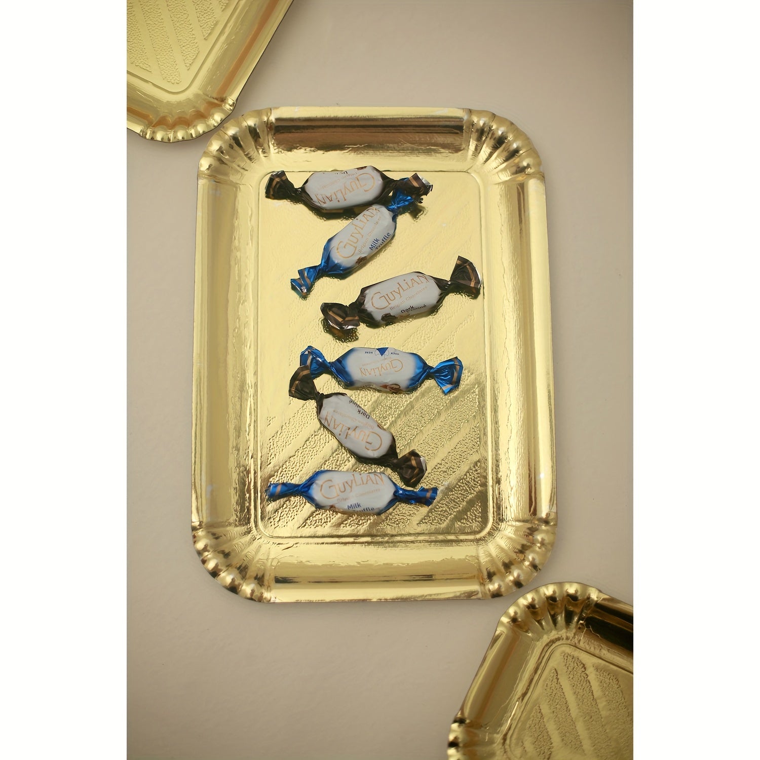 Golden Rectangle Cake Boards 10 Pack Heavy Duty Greaseproof Dessert Trays