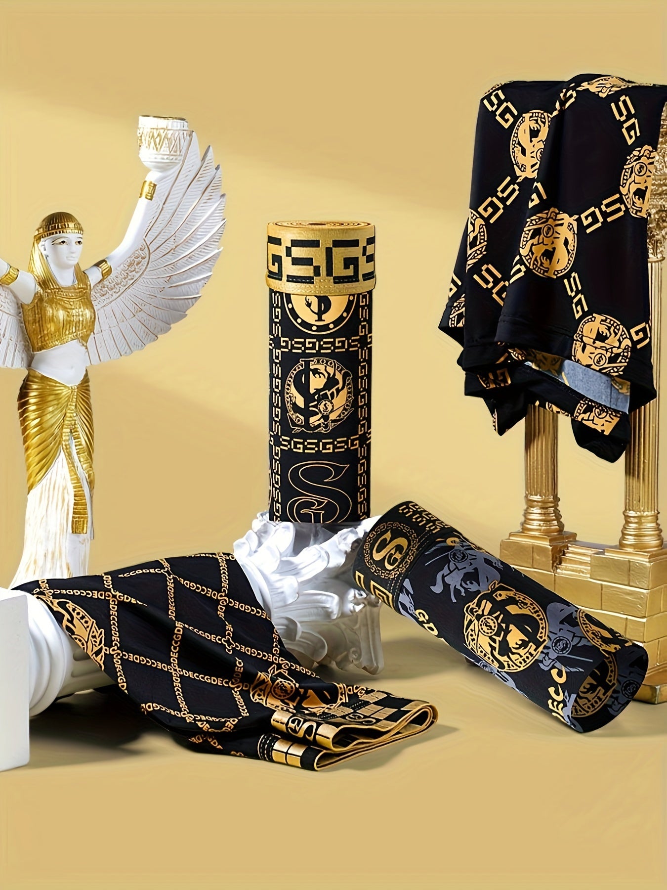 Men's Boxer Briefs 5 Pack Breathable Stretch Nylon Geometric Print Comfortable