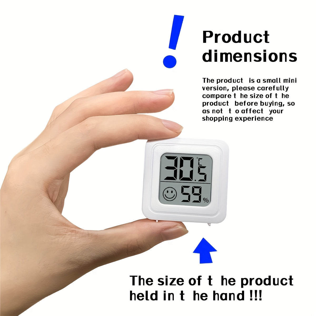 Single-Use Digital Indoor Thermometer Hygrometer for Home and Car