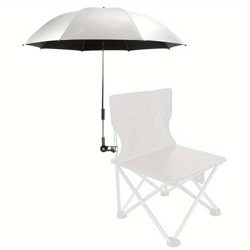 Portable Umbrella with Clamp 360-Degree Swivel Adjustable Height Alloy Steel Frame Blue