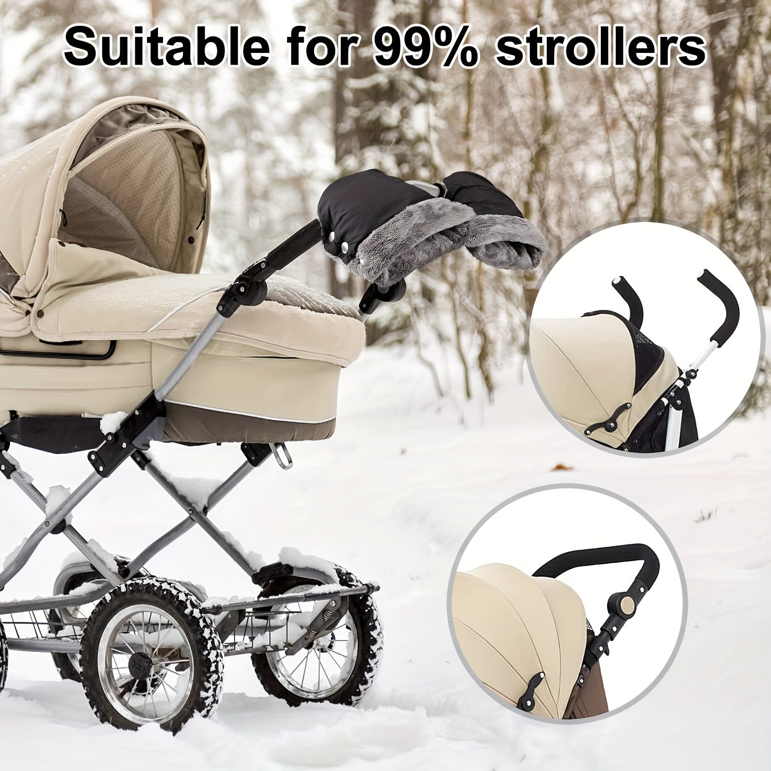 Warm Winter Gloves for Strollers Bikes and Trailers Waterproof Fleece Gear