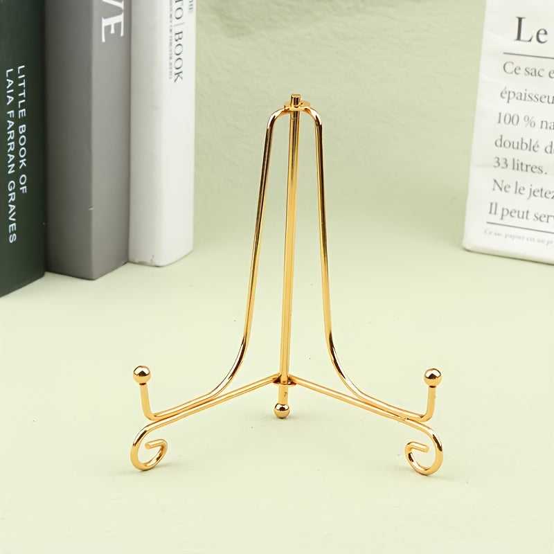 Gold Iron Display Stand for Decor Items, Easy to Assemble, Home and Office Shelving