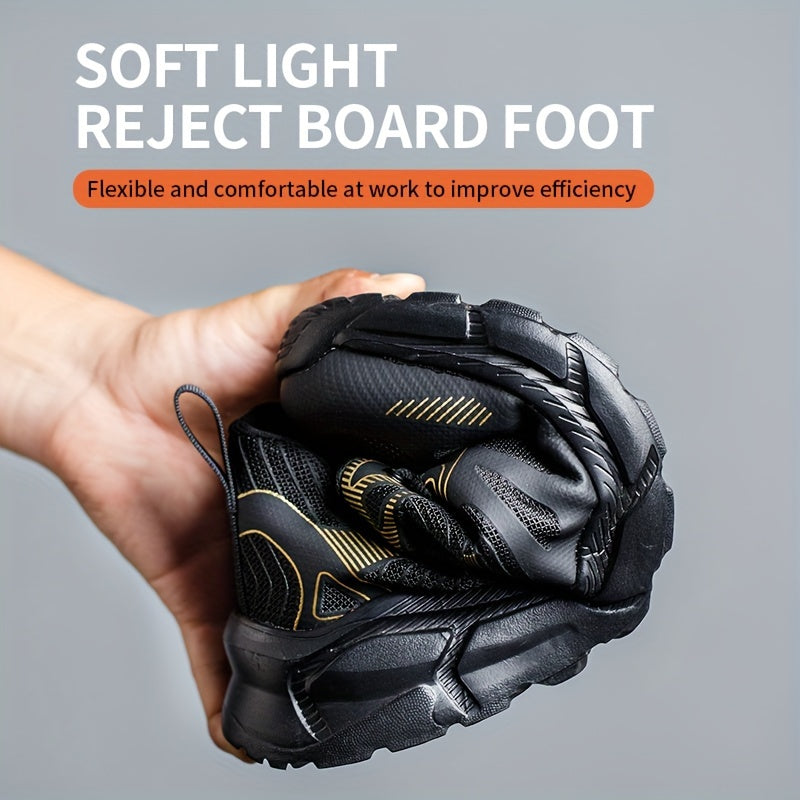 Men's Breathable Steel Toe Work Sneakers Puncture-Resistant Safety Shoes