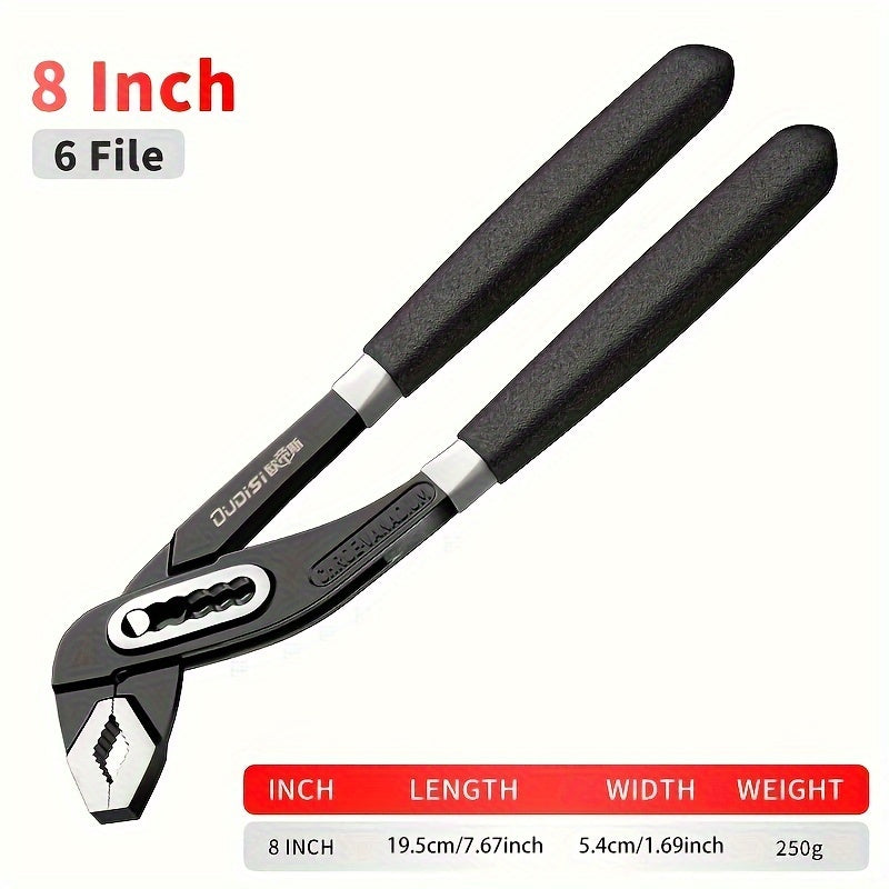 Adjustable Water Pump Pliers with Quick-Release, Multi-Functional Plumbing Hand Tool