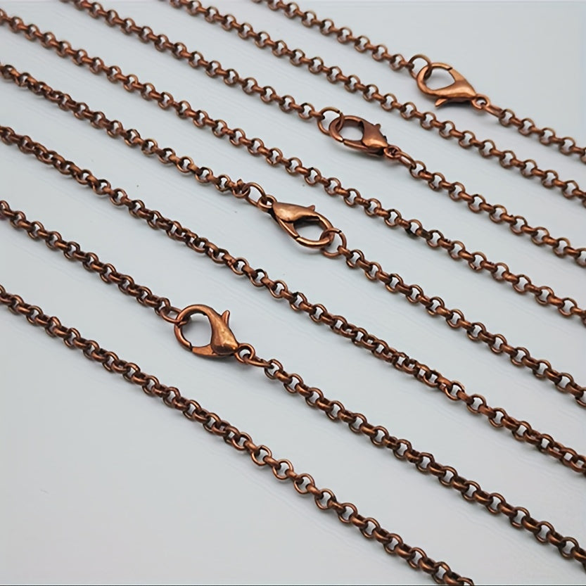 Paquete de 10 cadenas de collar con eslabones en tono latón de 53.34cm con cierres de langosta para fabricación de joyas