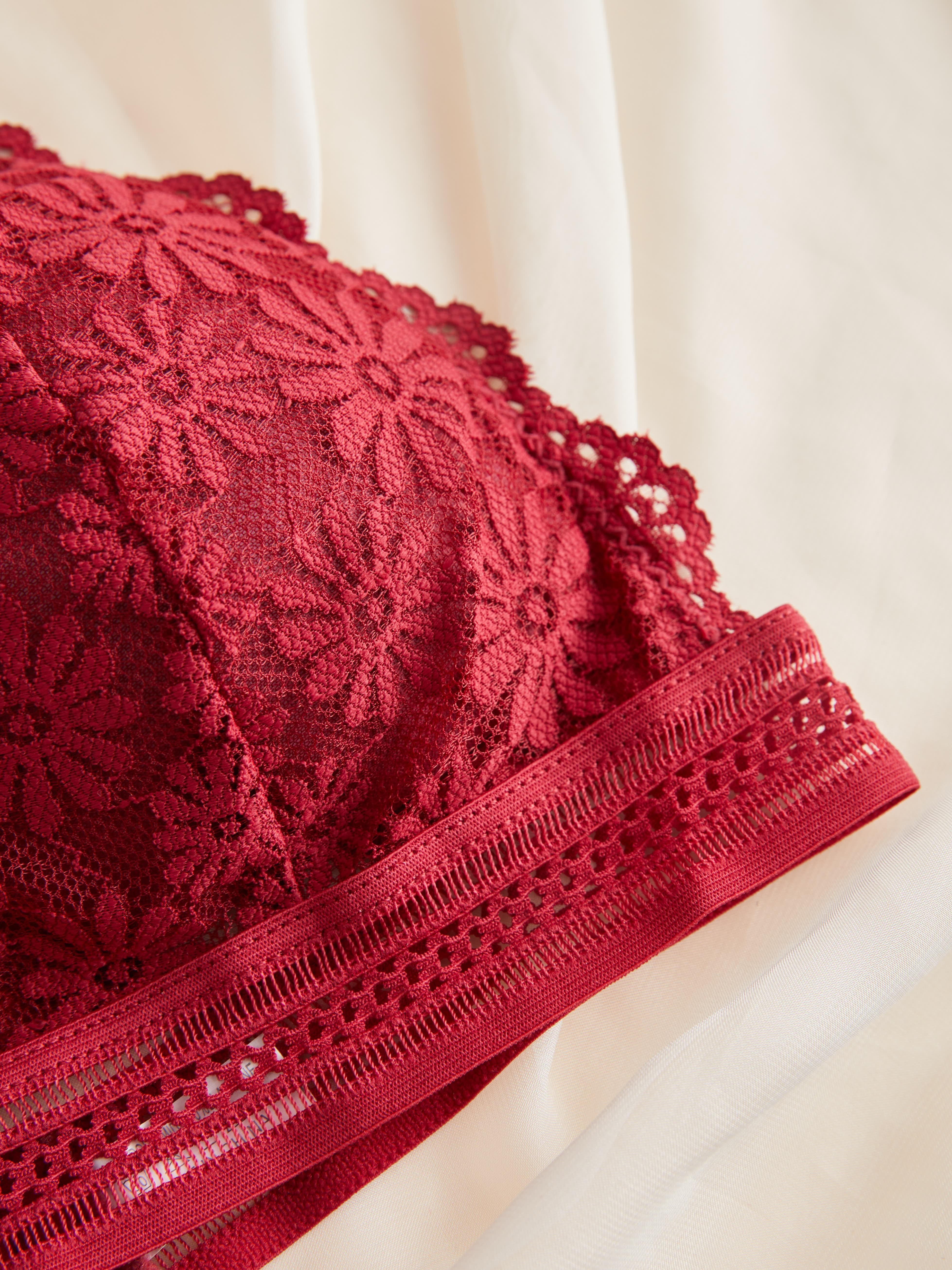 Set of 4 Lace Lingerie for Women Bra and Panties Push-Up and Elastic Panties