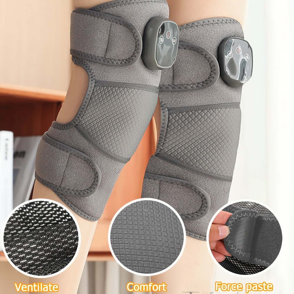 USB Rechargeable Knee Massager with Heat Vibration Adjustable Length