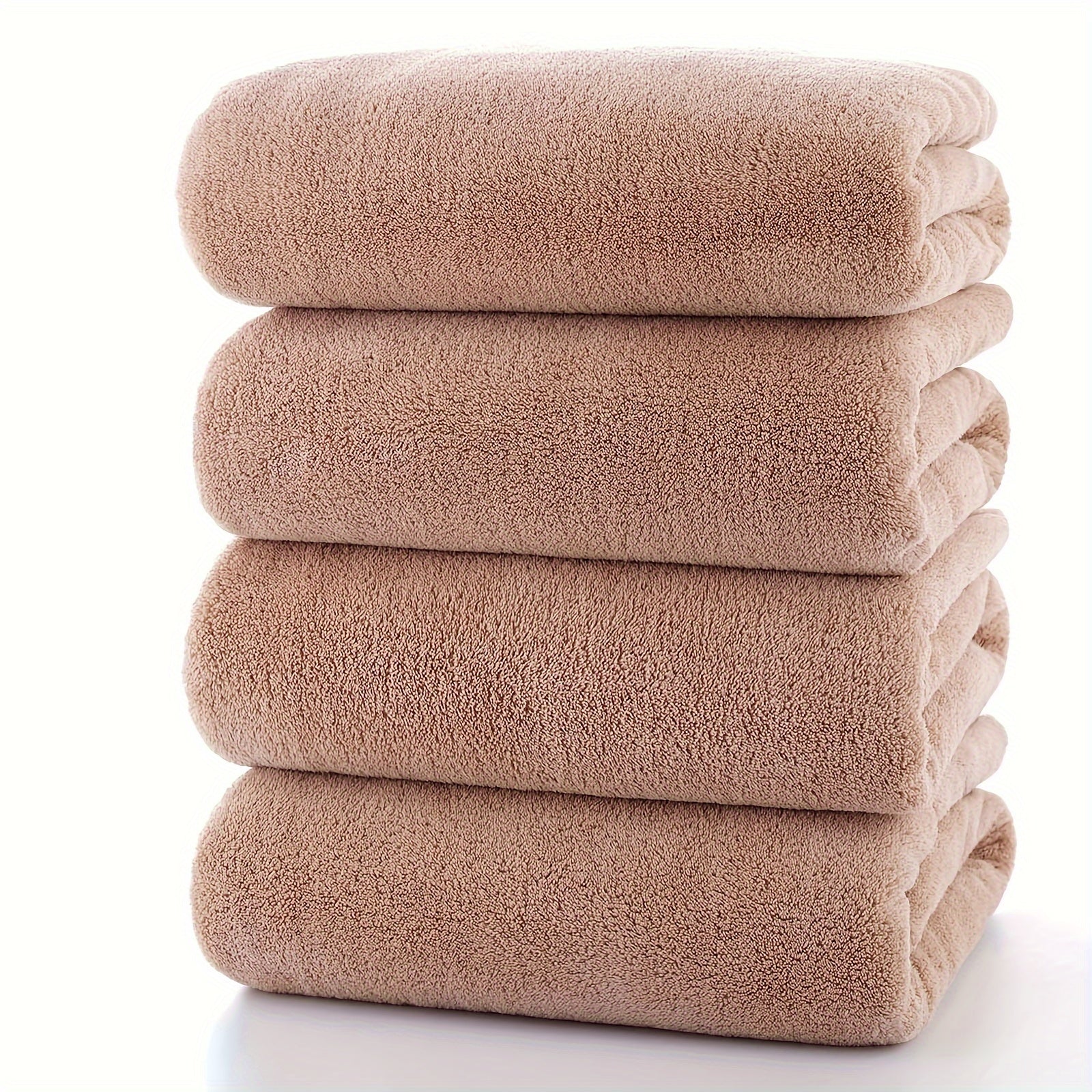 4-ta qismli singdiruvchi paxta sochiq to'plami, bir rangli, hammom, dush, sayohat va yoga uchun