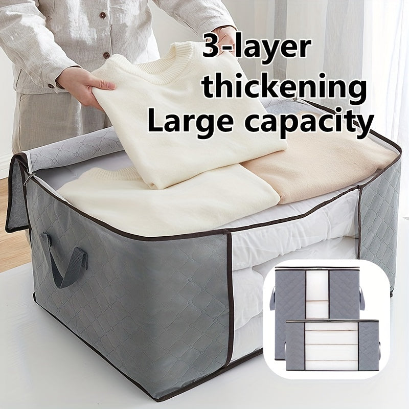 Bolsa de almacenamiento impermeable con 3 capas para ropa, organizador de ropa de cama, a prueba de polvo