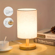 Solid Wood Table Lamp with LED Light for Bedroom and Study Room Decor