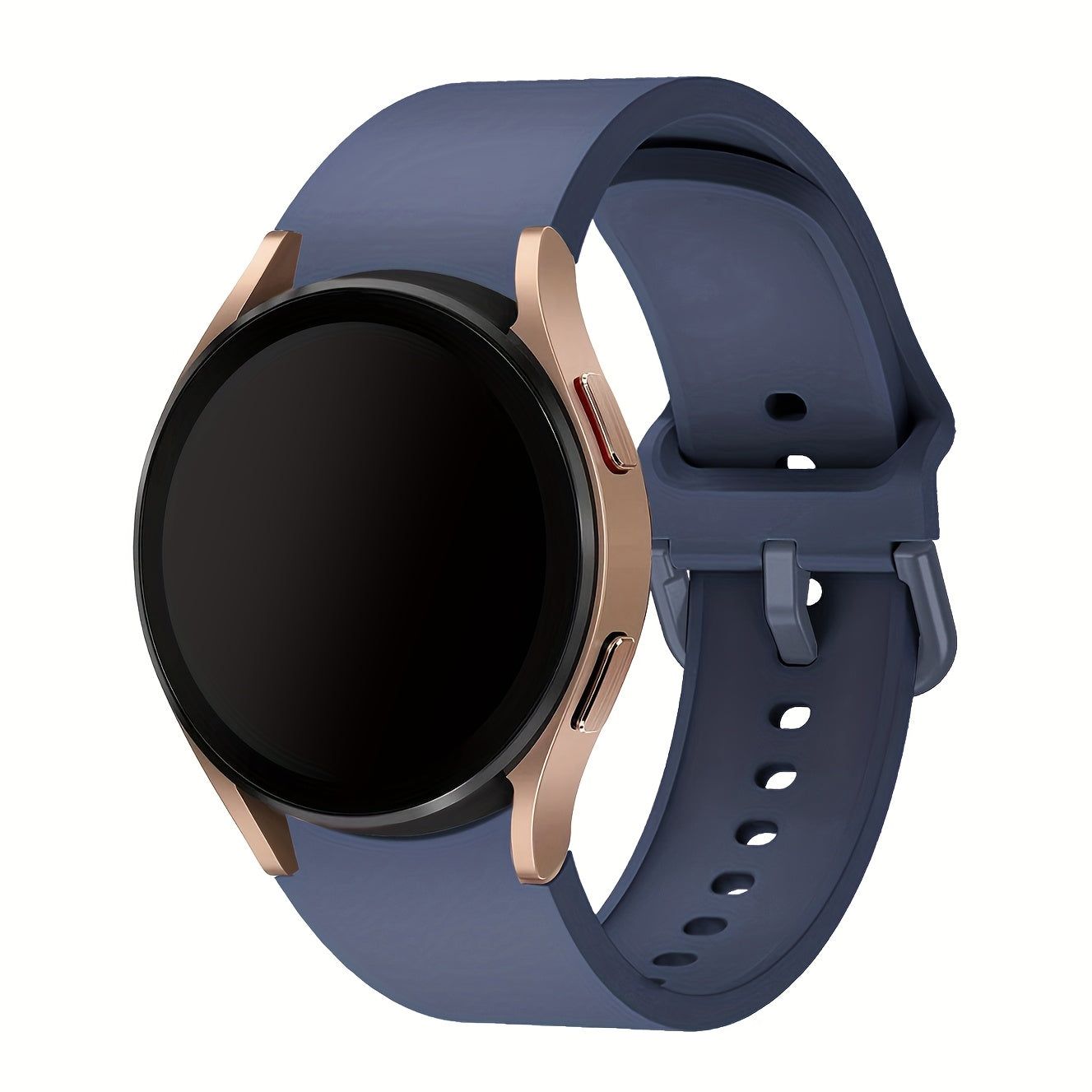 Непрерывный мягкий силиконовый водонепроницаемый ремешок для часов, совместимый с Samsung Galaxy Watch 7/6/5/4. Доступен в розовом, желтом и розовом золоте с застежкой из нержавеющей стали. Удобная посадка для мужчин и