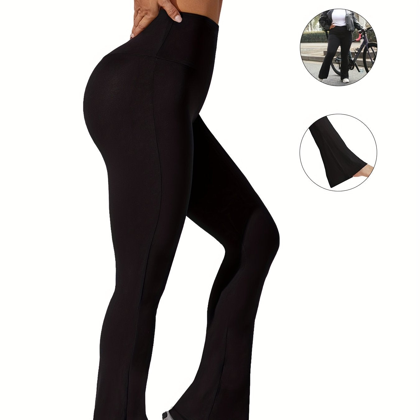 Plus Size Women's High Waisted Flare Leggings Soft Tummy Control Yoga Pants Maroon