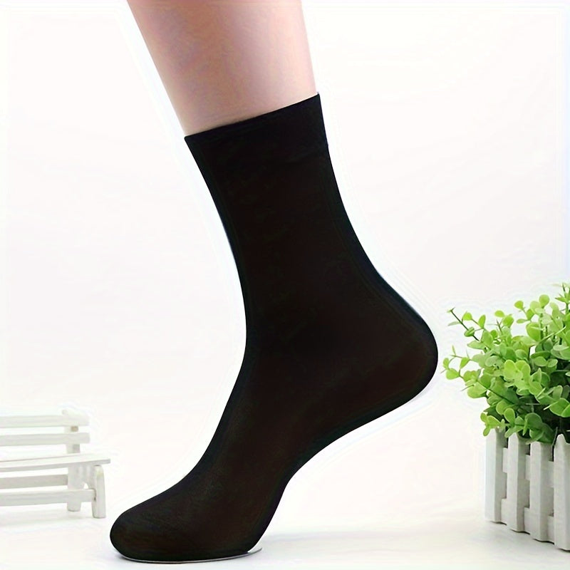 Men's Summer Long Tube Socks 12 Pairs 100% Polyester Knit Solid Color