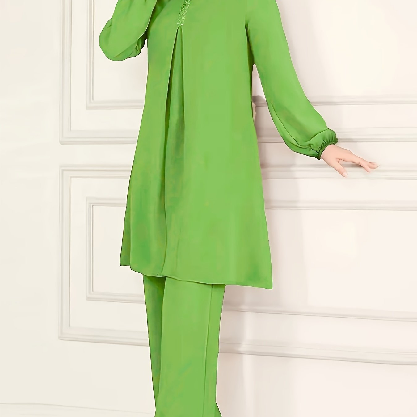 Muslim Clothing Long Sleeve Solid Color Woven Polyester Traditional Attire