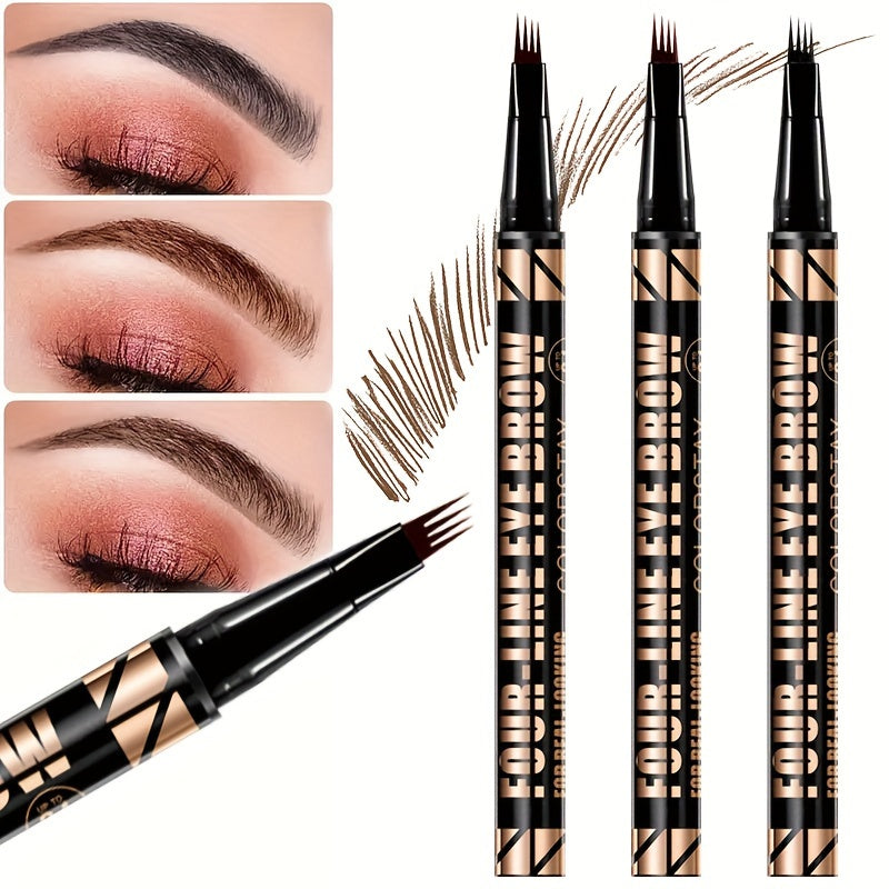 Waterproof Eyebrow Pen Microblading Pencil with 4 Split Head for Natural Brows