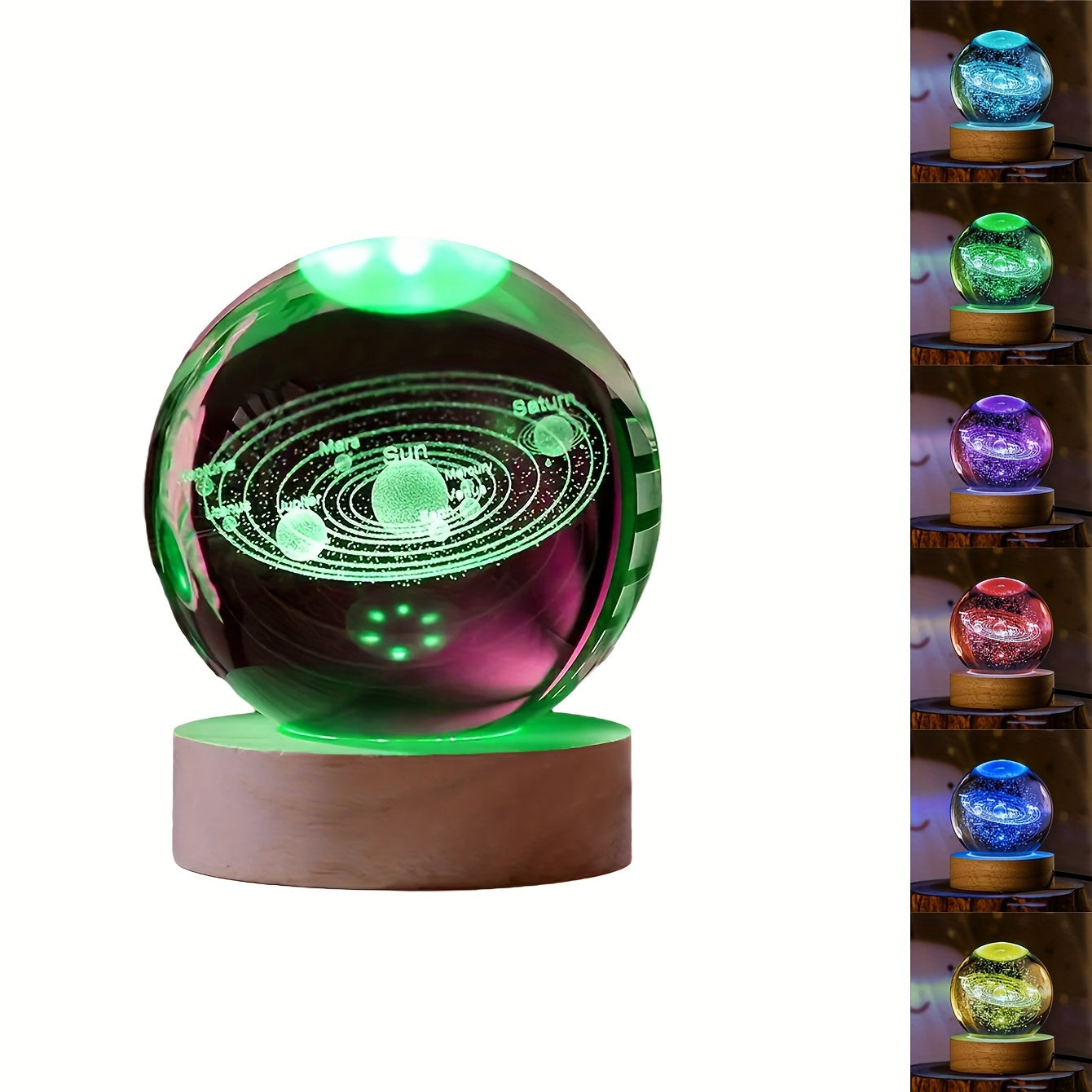 Galaxy Themed Crystal Ball Night Light USB Travel Camping Gift