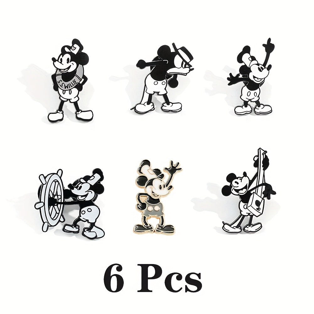 Disney Mickey Mouse Enamel Pins for Kids and Adults Alloy Cartoon Character Brooches Backpack Accessories