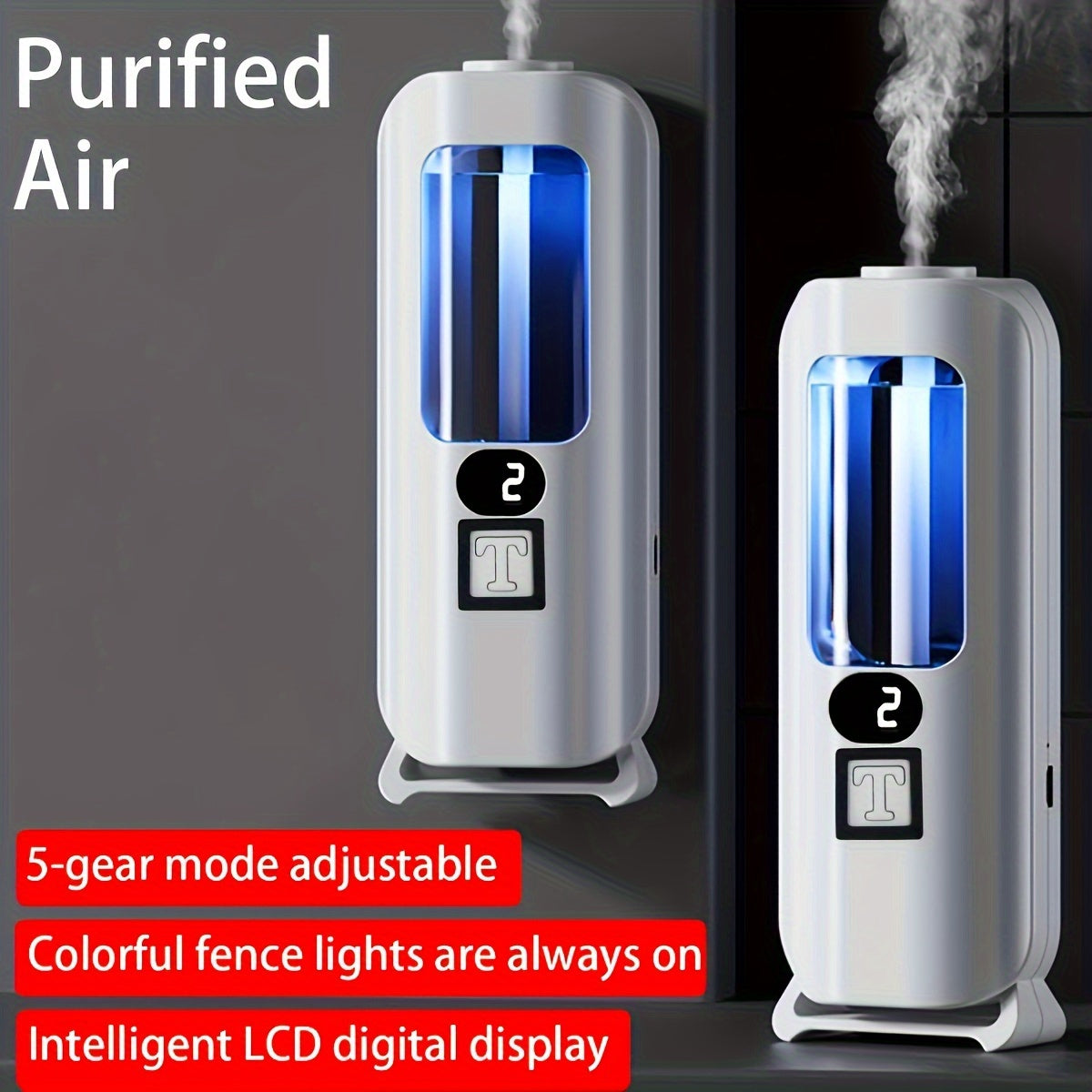 Ароматерапевтический диффузор белого цвета с LED-подсветкой, перезаряжаемый через USB