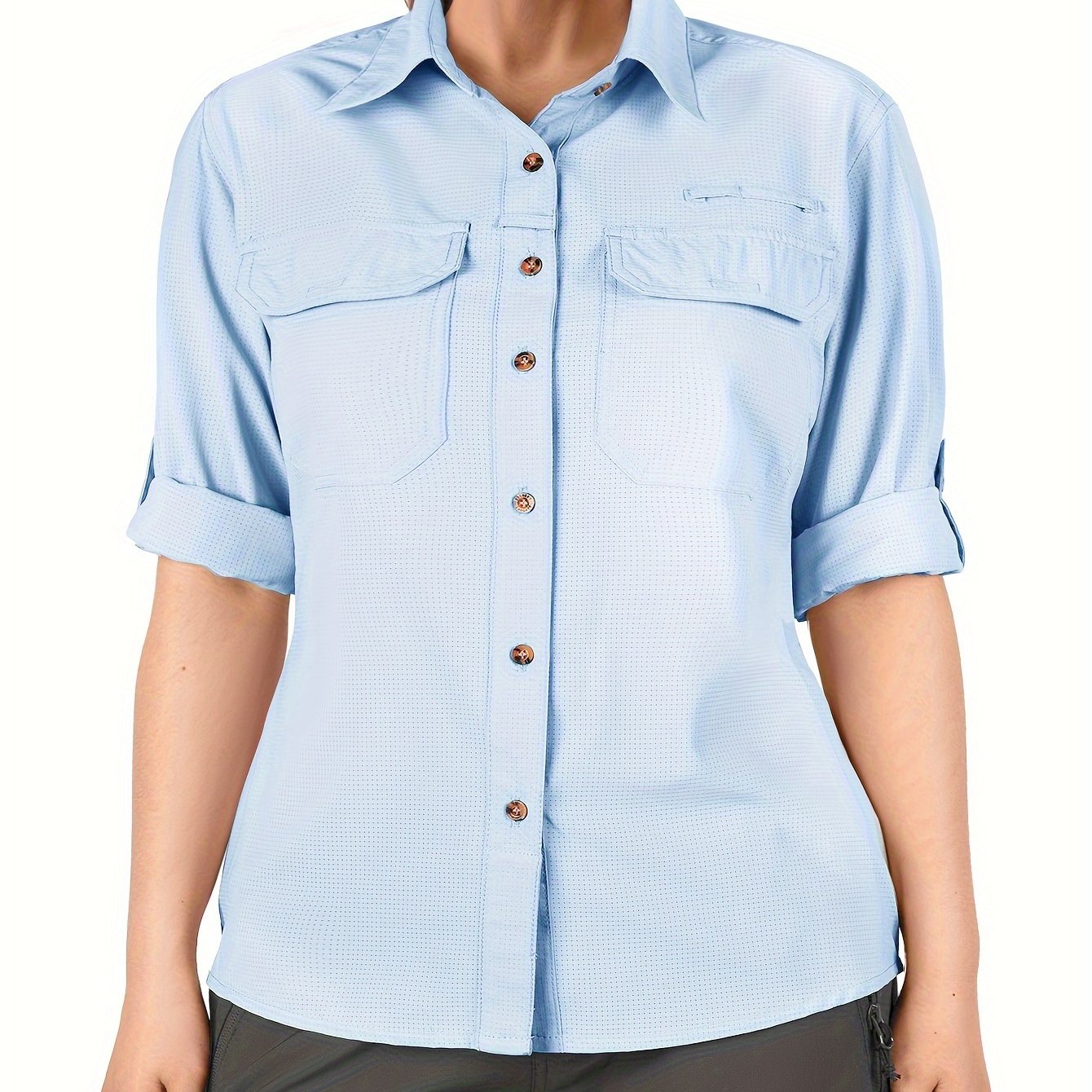 Women's Quick Dry Long Sleeve Shirt for Hiking Travel Plus Size