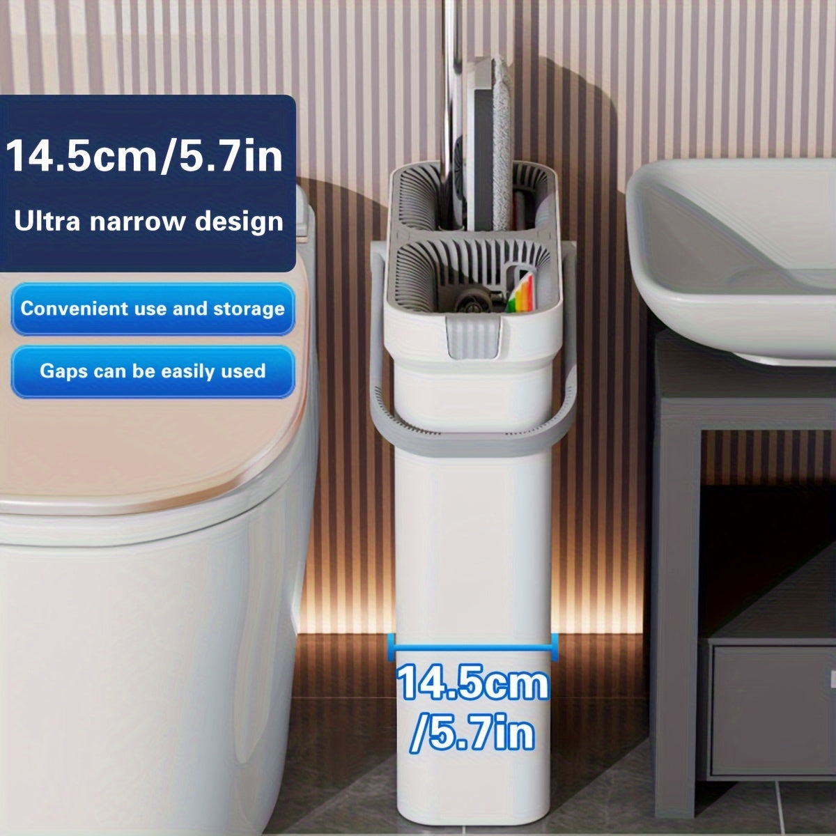 Tozaqop va kova to'plami, 4 ta yuviladigan padlar bilan, 360° aylanadigan mikrotoʻlqin, pol uchun zanglamaydigan po'latdan yasalgan tutqich, plitka, marmar, yog'och pol uchun