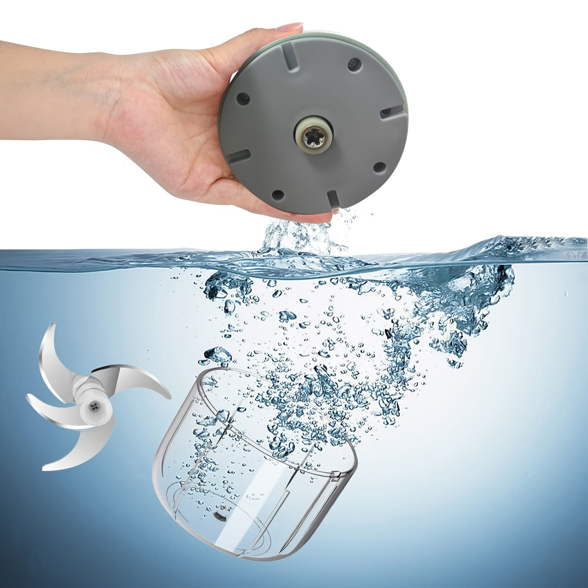 Procesador de alimentos de 600ml con carga USB, batería recargable de 1500mAh, picadora multifuncional para verduras, carne, frutos secos y hierbas