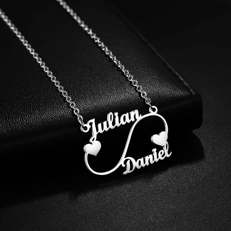 Personalized Heart Pendant Necklace for Women 18K Gold Plated Stainless Steel Boho Style