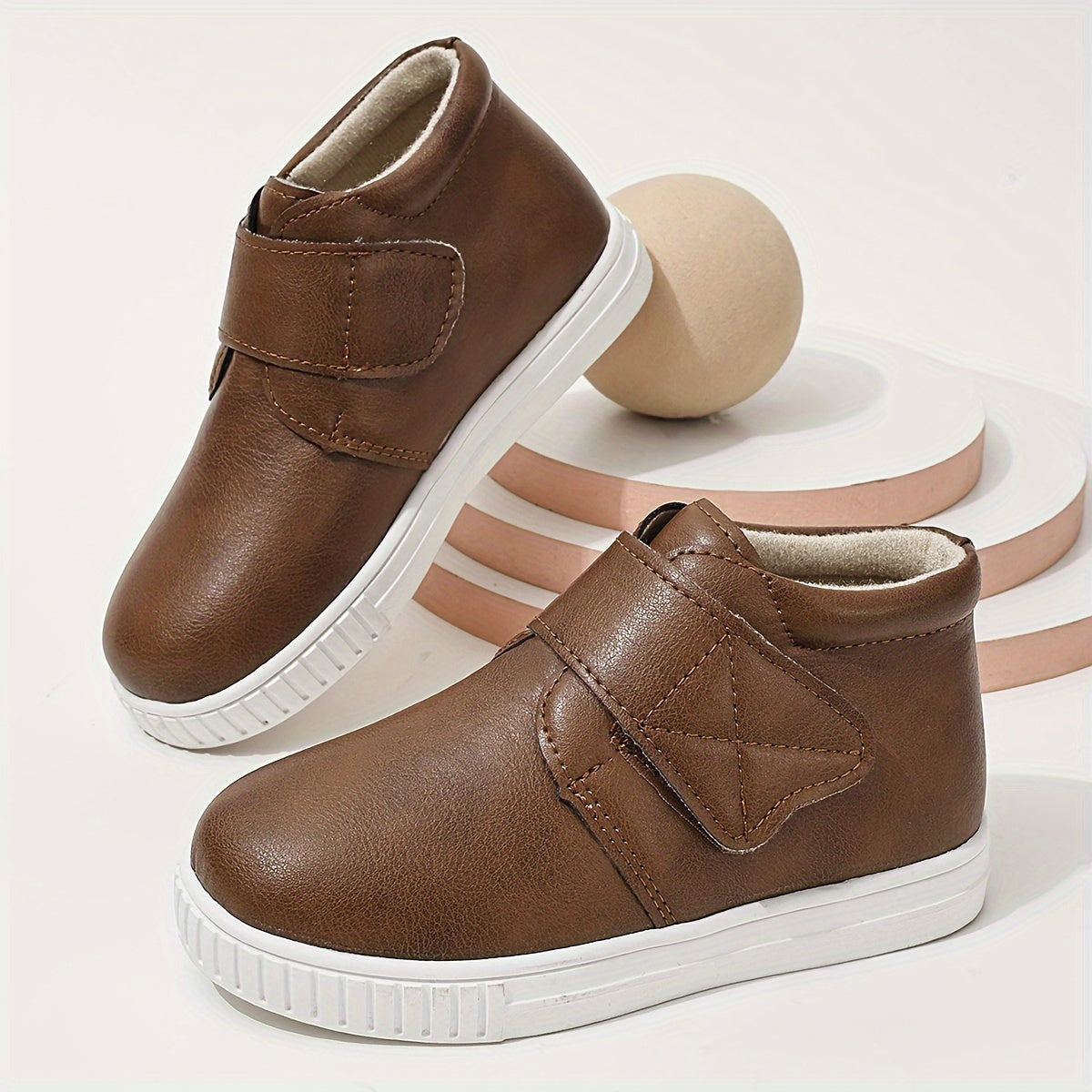 Boys' Casual Solid Color Boots for Fall and Winter Durable Non-Slip Mid Top