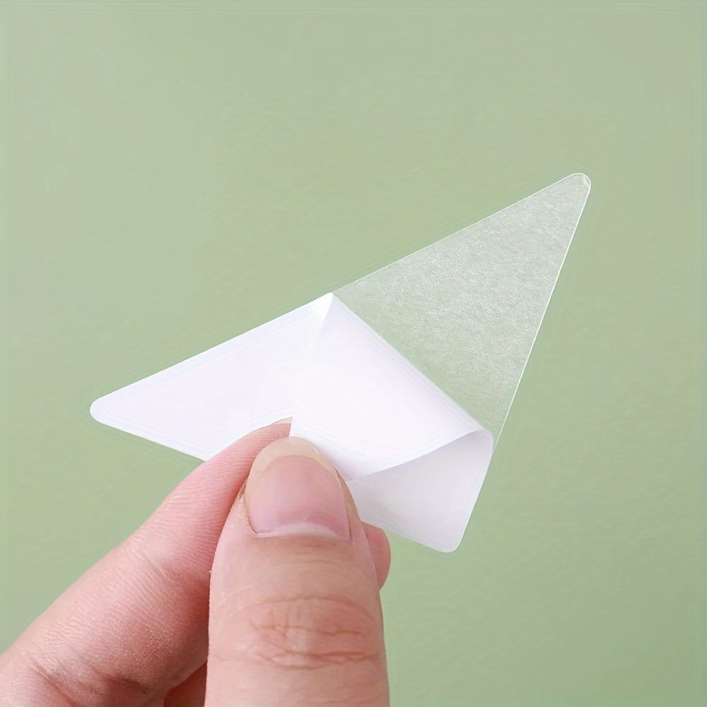 30 Pack Clear Triangle Tape Collar Shaper Stickers for T-Shirts and Shirts