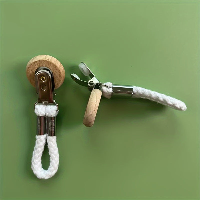 2-Pack Нержавеющие стальные зажимы для полотенец с хлопковой веревкой - Настенные органайзеры для ванной комнаты