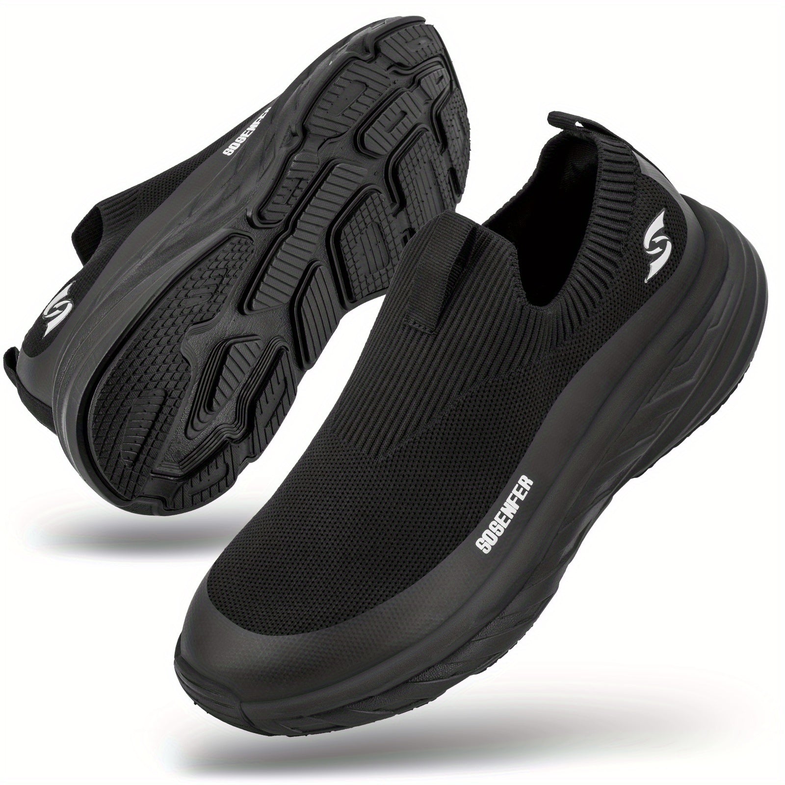 Men's Slip-On Running Sneakers Lightweight Breathable Athletic Shoes