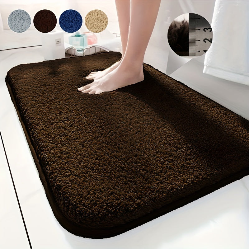 Luxurious Plush Bathroom Bath Mat Non-Slip Absorbent Washable Elegant