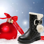 Girls Winter Snow Boots Thickened Warm Casual Easy-On Medium Tube