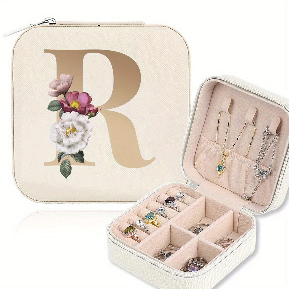 Mini Portable Zipper Jewelry Storage Box for Rings Necklaces and Studs