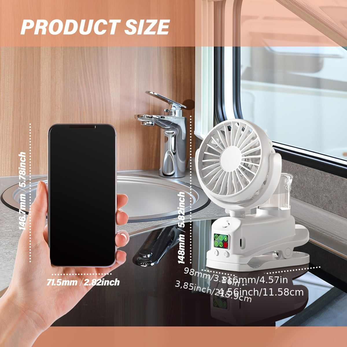 2-in-1 USB Fan and Humidifier Portable Desktop Fan with 4 Speeds and 2 Humidity Levels