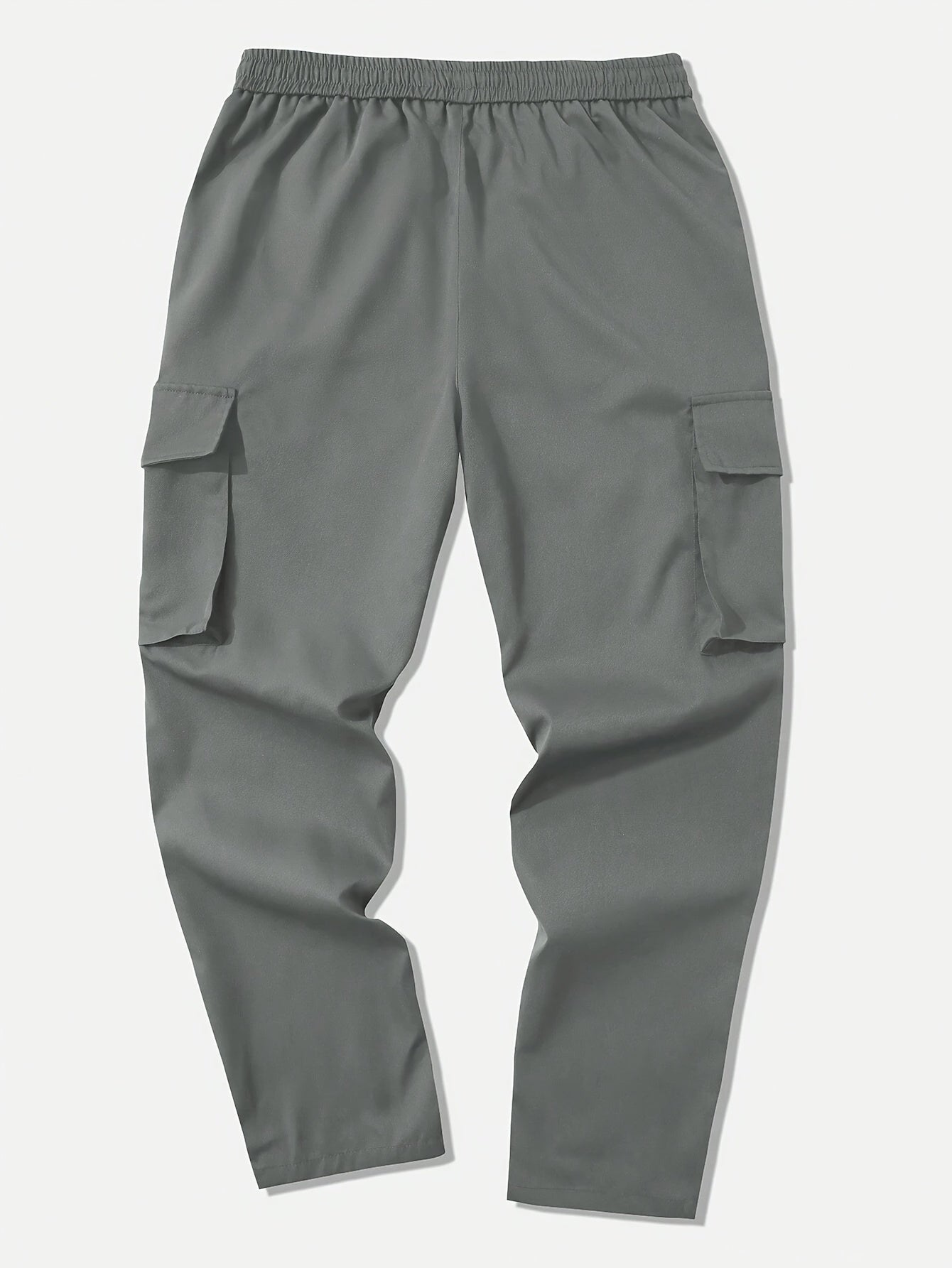 Men's Cargo Pants with Multiple Pockets Drawstring Waist Solid Polyester All-Season Street Style