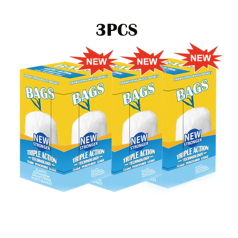 Bolsa de basura gruesa a prueba de fugas con asa de cuerda de atar para limpieza en el hogar y la oficina