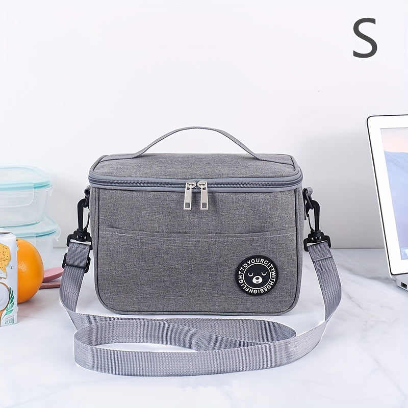 Large Capacity Portable Lunch Bag Cationic Oxford Cloth Thermal Bento for School and Kitchen