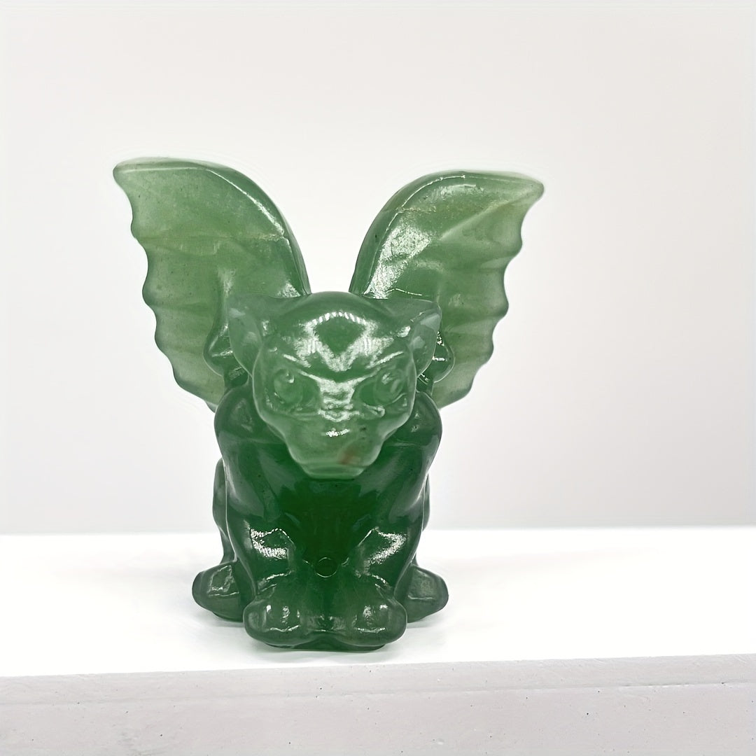 Uy bezaklari va ofis stol aksessuarlari uchun tabiiy kristall gargoyle haykali